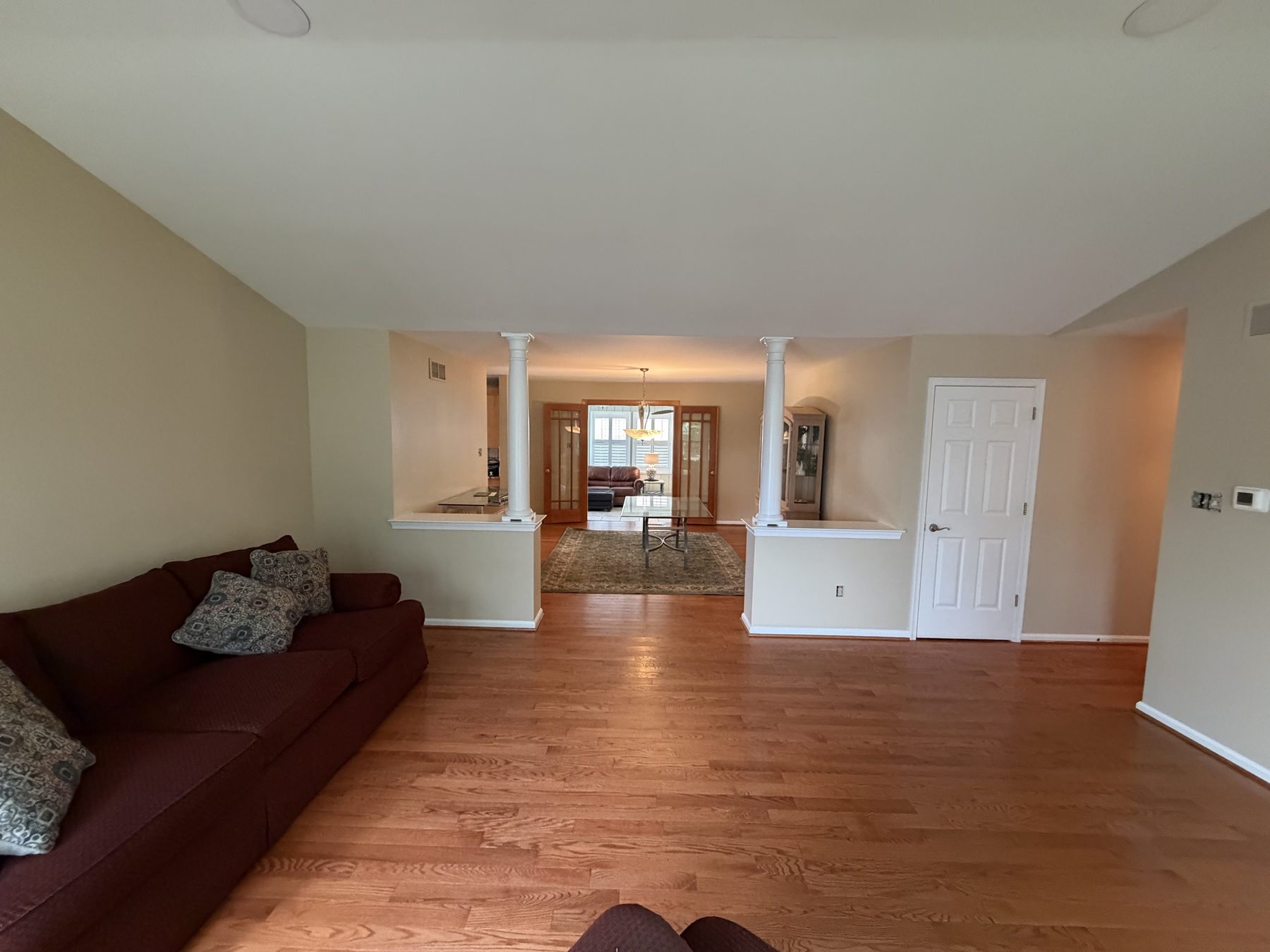 A freshly painted living room and dining room by Pitcher Perfect Painting